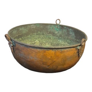 Vinatge Large Copper Hanging Bowl For Sale