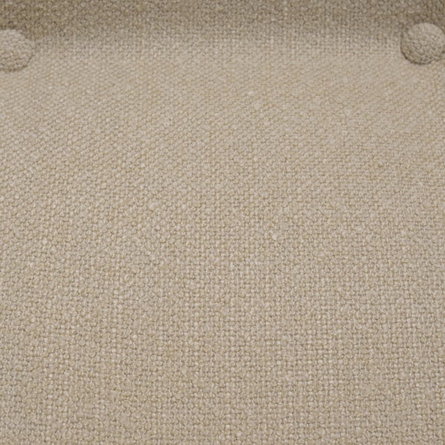 Pair of 1970s French Chestnut Brown Brutalist Oak Upholstered Armchairs For Sale - Image 4 of 15
