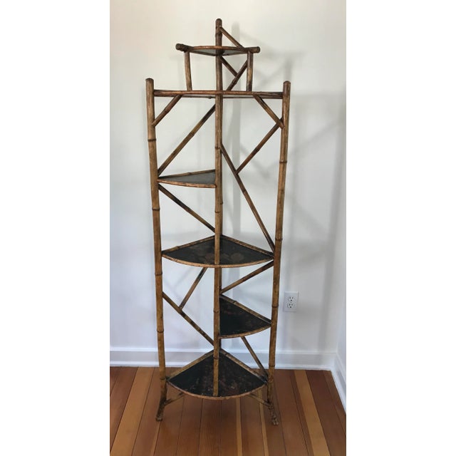 Antique Aesthetic Style Burnt Bamboo Corner Etagere, Circa 1880 For Sale - Image 12 of 12