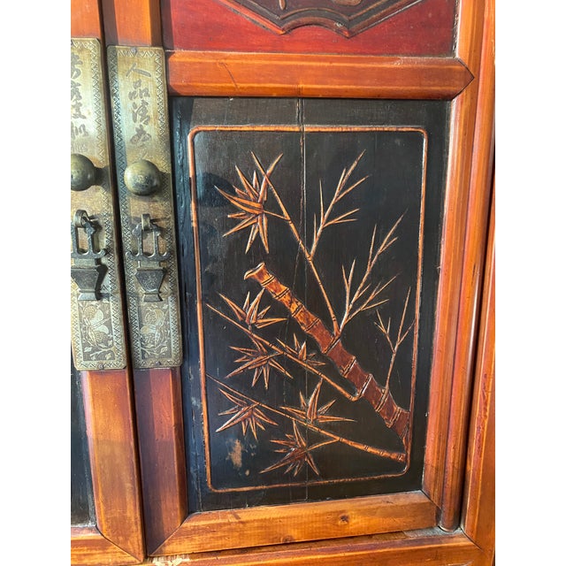 Vintage Asian Brown Storage Cabinet For Sale In Greenville, SC - Image 6 of 16
