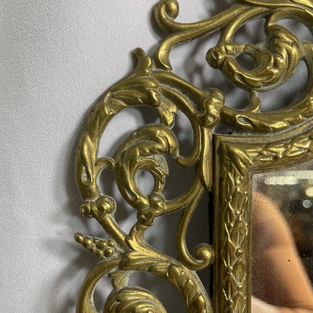 Pair of Early 1900s Victorian Gilt Mirror Bronze With Sconces For Sale - Image 4 of 11