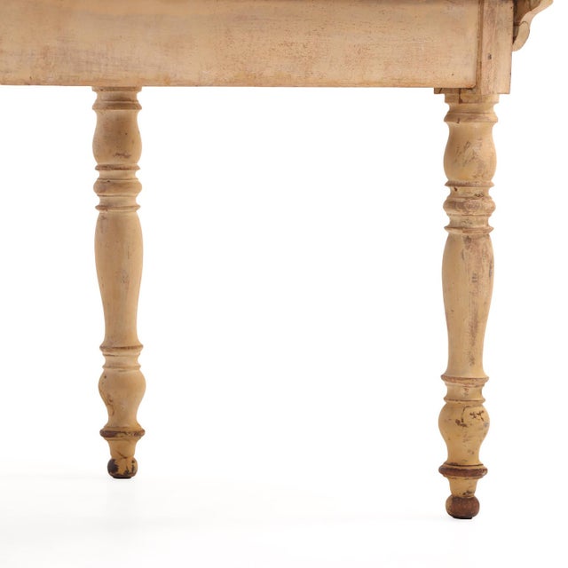 Rare French Painted Pine Farm Table, 19th C. For Sale In Philadelphia - Image 6 of 7