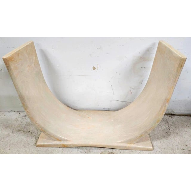 Peach Karl Springer Style Sculptural Polyresin Console Table For Sale - Image 8 of 11