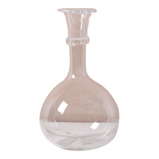 Handblown Round Bottom Glass Decanter by Pienza in Clear Glass For Sale