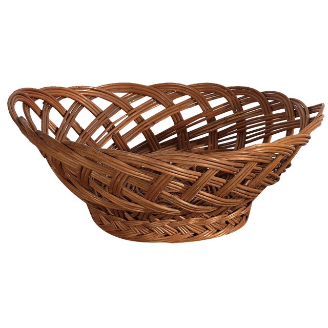 Small Vintage Wicker Basket, 1920 For Sale