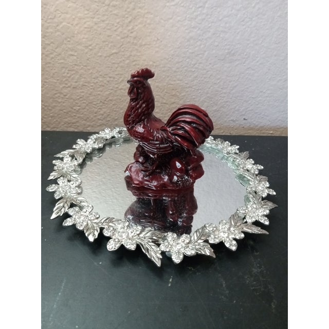 Gorgeous Chinese Cinnabar Rooster Figurine For Sale - Image 4 of 6