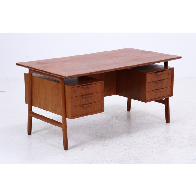 Mid-Century Danish Model 75 Desk in Teak by Gunni Omann for Omann Jun, 1960s For Sale - Image 17 of 18