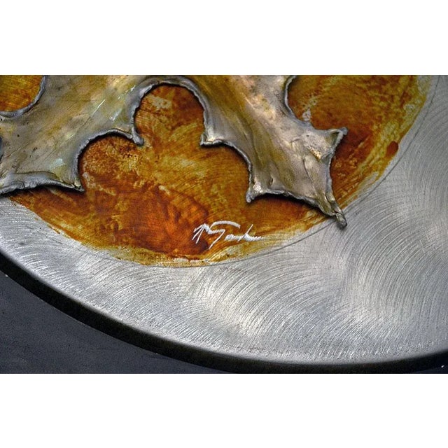 Brown Italian Handmade & Sculptural Wall Panel Light, 1970s For Sale - Image 8 of 9