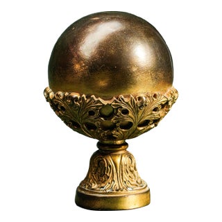 Beautiful Antique Ornate Gold Decorative Ball Orb Home Decor Art Decorative Object Architectural Salvage For Sale
