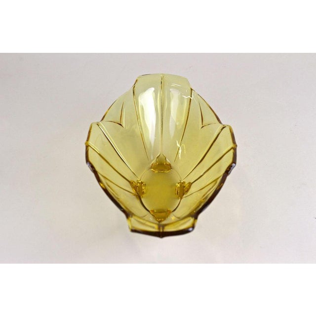1920s Art Deco Amber Colored Glass Jardiniere or Bowl, Austria, 1920s For Sale - Image 5 of 18