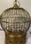 Vintage Large Solid Brass Globe Shaped Hanging BIrd Cage W/Feeding Bowls Large, solid, heavy brass bird cage from the late...