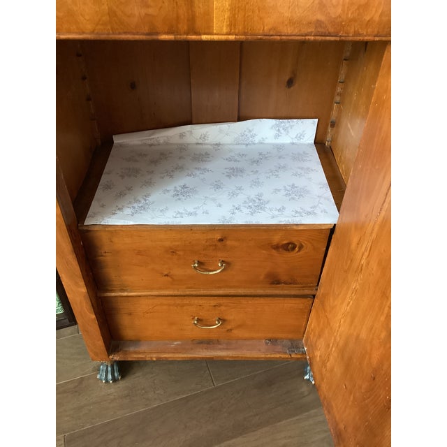 Antique 19th Century Biedermeier Flame Cherrywood Chiffonier / Tall Chest of Drawers For Sale - Image 14 of 18