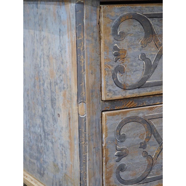 Light Blue Painted and Distressed Sauteuse Commode From Southern Germany For Sale - Image 15 of 18