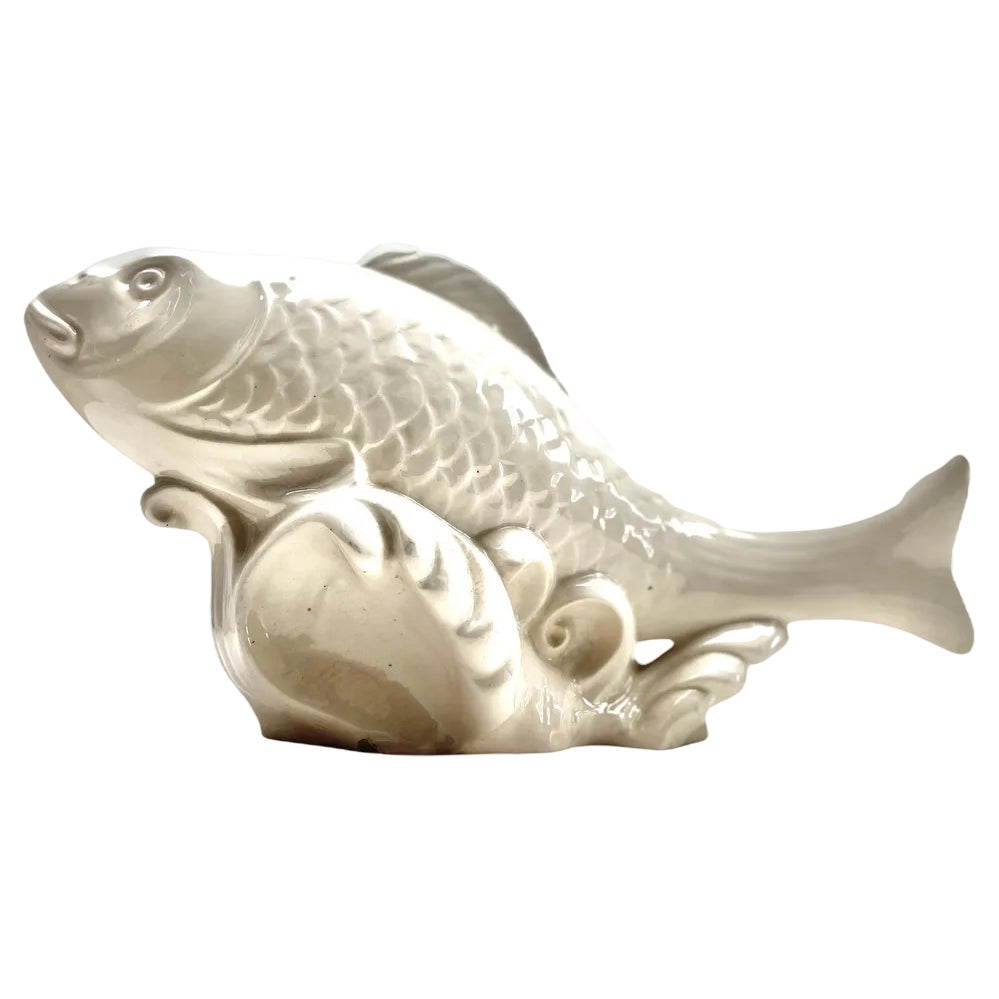 Ceramic Glazed Fish Sculpture, Italy, 1950s | Chairish