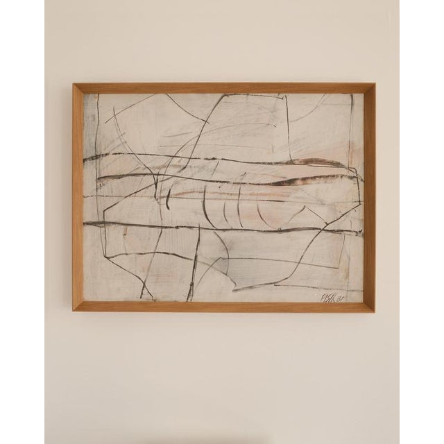 1920s Istvan Fisch, Abstract Composition, 1981, Mixed Media For Sale - Image 5 of 5