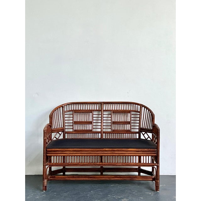 Vintage Brighton Pavillon Rattan Settee For Sale - Image 11 of 12