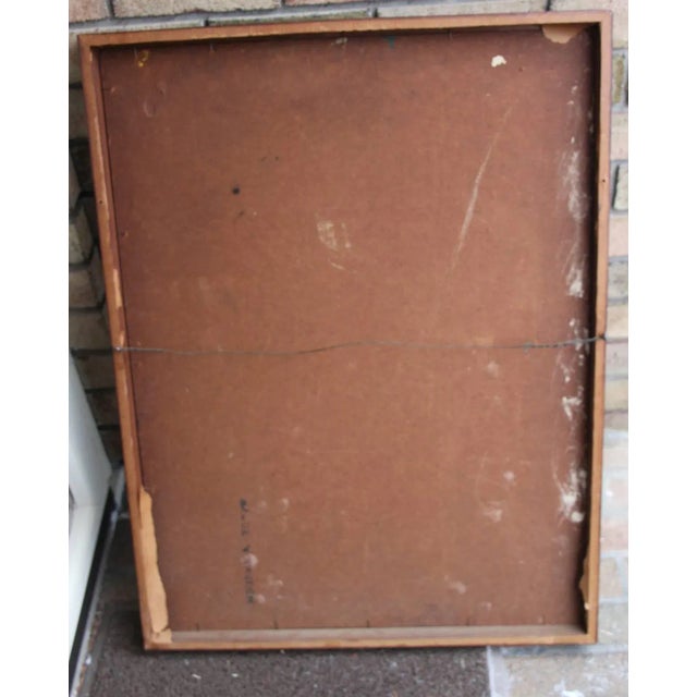 Blue Signed 1964 Portrait Painting For Sale - Image 8 of 11