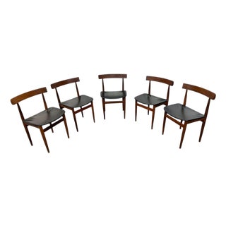 Mid-Century Danish Modern Hans Olsen Roundette Teak Nesting Chairs - Set of 5 For Sale