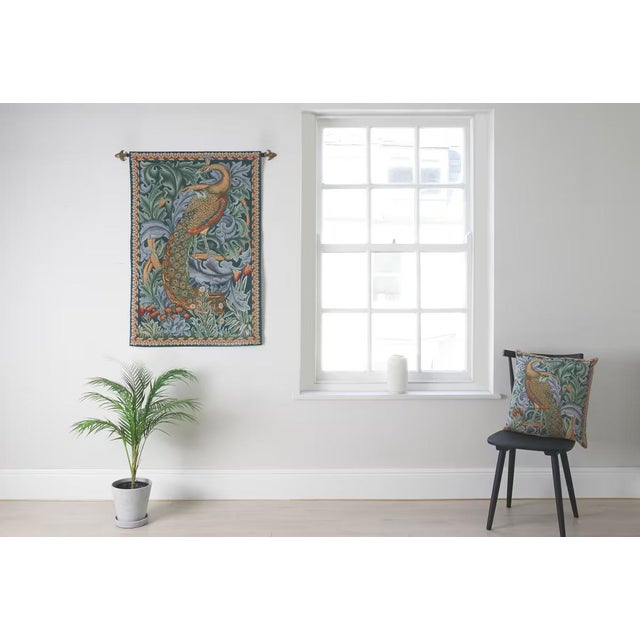 English The Peacock Loom Woven Tapestry - 110 X 73 Cm (3'7" X 2'5") - Requires Rod Size 2 For Sale - Image 3 of 3
