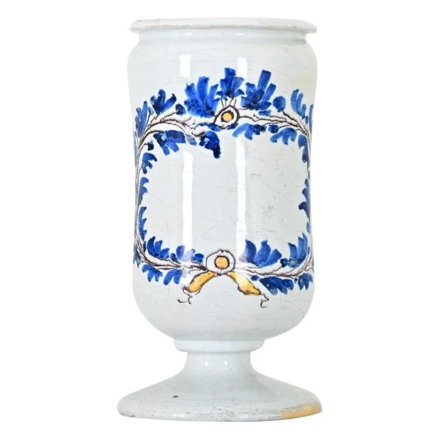 Italian 19th Century Blue and White Pharmacy Jar For Sale - Image 9 of 9