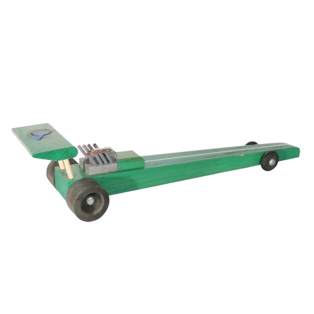Vintage Stylized Pinewood Derby Drag Race Model Car Made in Maine State Prison For Sale - Image 9 of 14