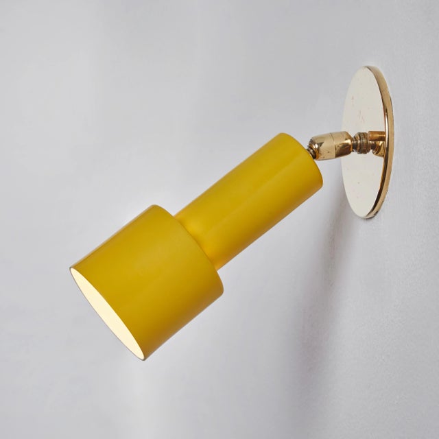 1960s Tito Agnoli Perforated Yellow Metal & Brass Sconce for O-Luce For Sale In Los Angeles - Image 6 of 12