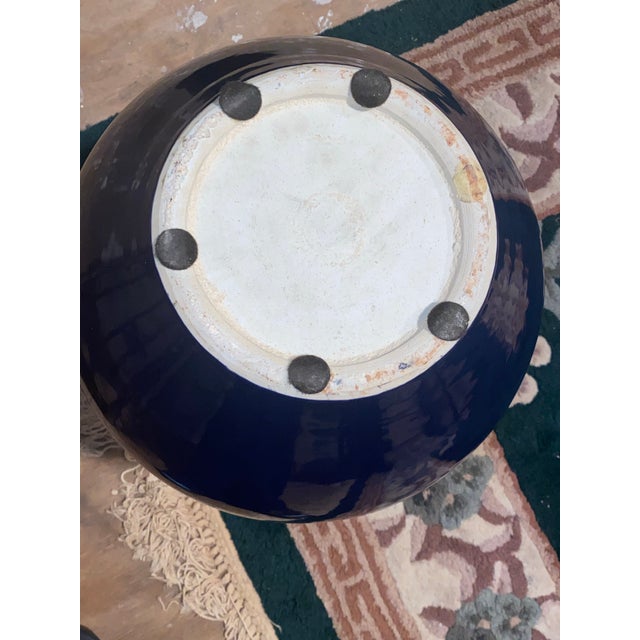 ChineseVASE . Chinese Porcelain. Cobalt Blue Monochrome Porcelain Vase. For Sale - Image 11 of 12