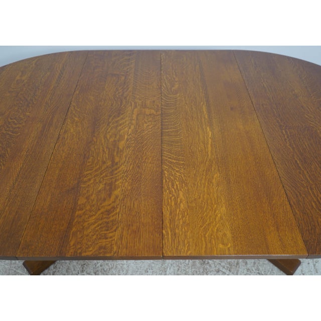 Stickley Mission Oak Split Pedestal Dining Table For Sale - Image 16 of 18