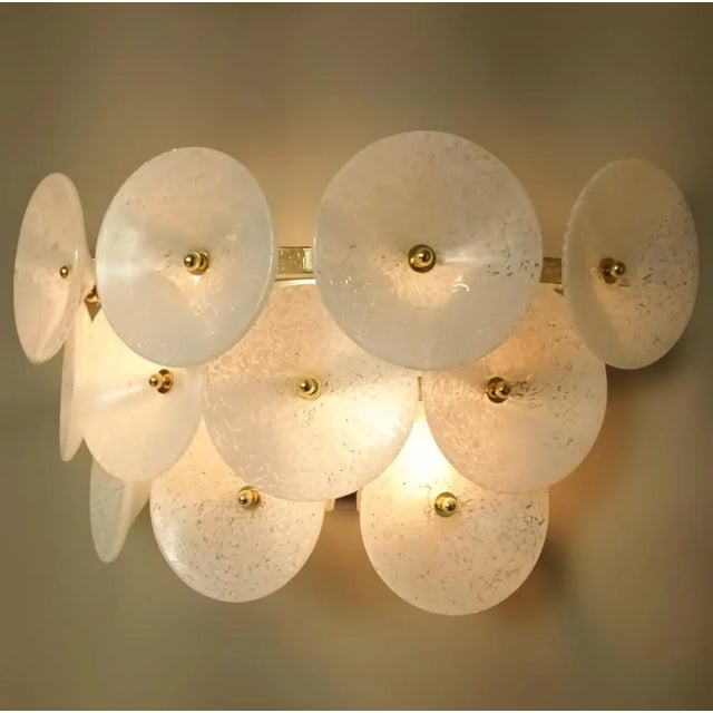 Glass 1970s White Trumpets Sconces For Sale - Image 7 of 9