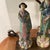 Mid 20th Century Chinoiserie Porcelain Figural Table Lamp on Brass Base in Famille Rose Palette For Sale - Image 4 of 12