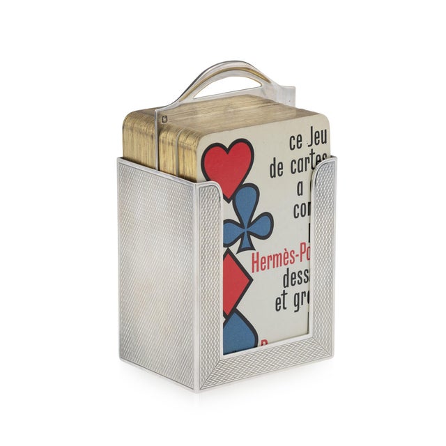 Vintage French Silver Playing Cards Table Set by Hermès, 1960s For Sale - Image 15 of 15