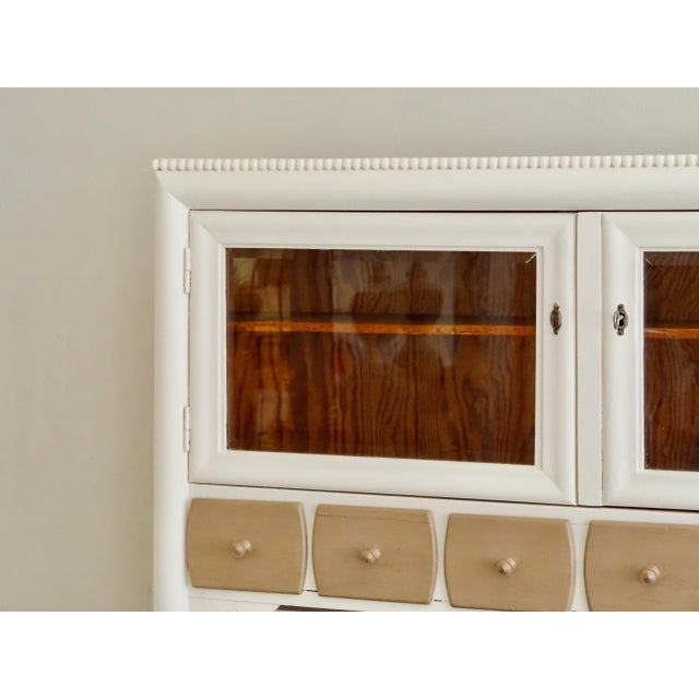 Antique White Glass Display Cabinet For Sale - Image 4 of 14