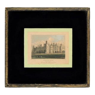 Antique 1829 J.P. Neale Engraving Burleigh House Northamptonshire Framed Breuner For Sale