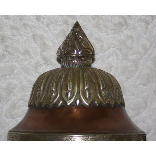 Antique Tibetan Copper With Silver Ornamentation Teapot For Sale In Atlanta - Image 6 of 6