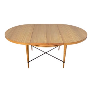 1950s Paul McCobb Dining Table With Brass Stretcher for Calvin For Sale