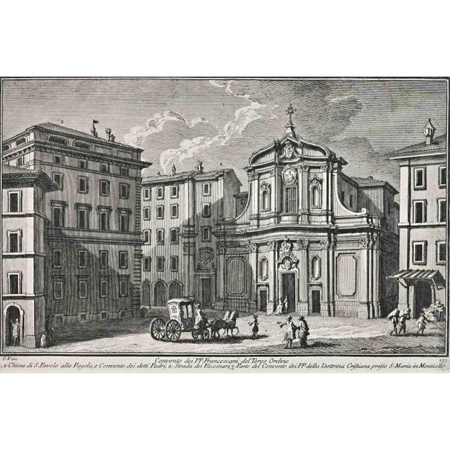 Convento di PP. Francescani del Terzo Ordine is an original etching of the Late 18th century realized by Giuseppe Vasi....