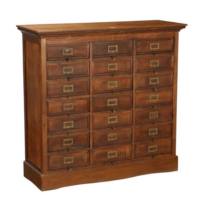 Vintage Filing Cabinet in Oak For Sale - Image 10 of 10