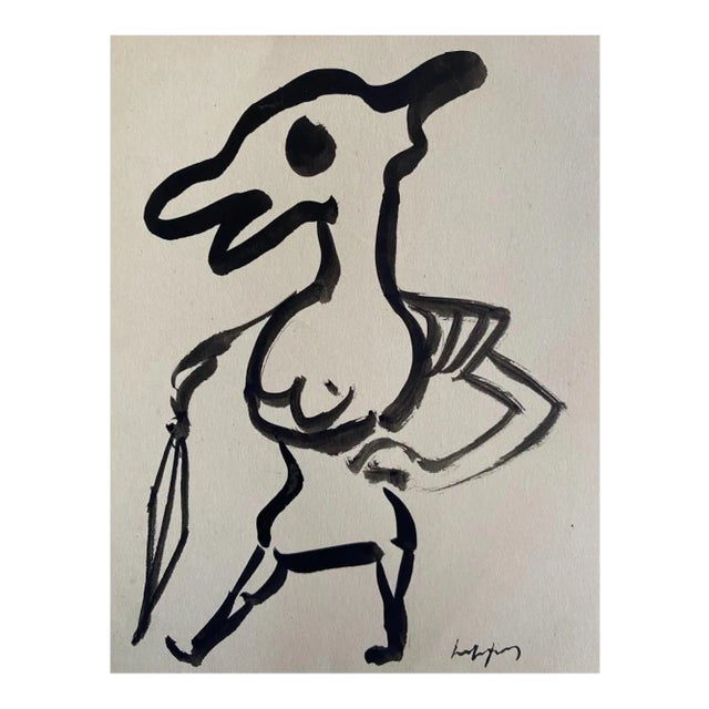 Lippy Lipshitz, Figure, Watercolor, 1960s For Sale