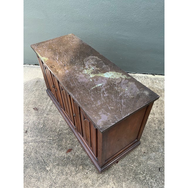 Vintage Carved Walnut Credenza With Slate Top For Sale - Image 9 of 12
