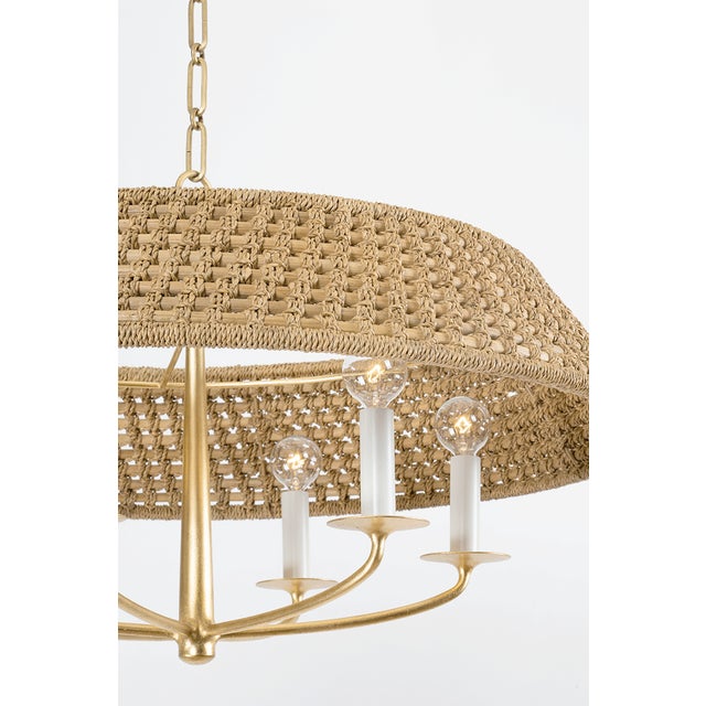 Contemporary Hudson Valley Lighting Bradley 30 in. 6 Light Chandelier in Vintage Gold Leaf Finish For Sale - Image 3 of 4