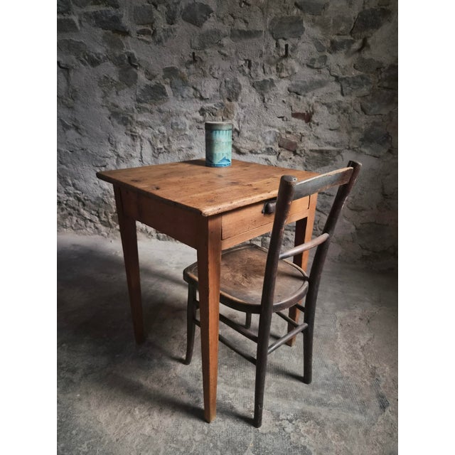 French Pine Side Table with Drawer, 19th Century For Sale - Image 6 of 18