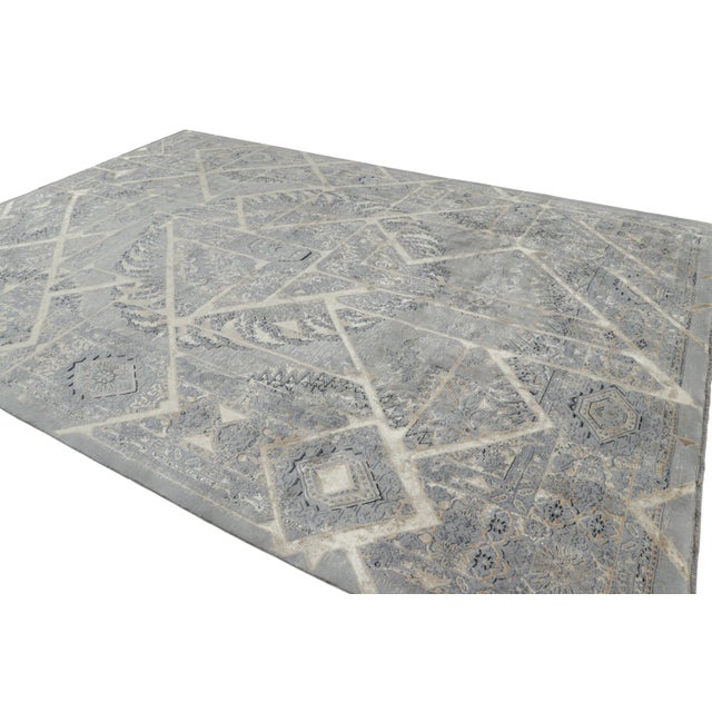 2010s Rug & Kilim’s Contemporary Rug With Gray Medallions & Geometric Patterns “Kian” For Sale - Image 5 of 9
