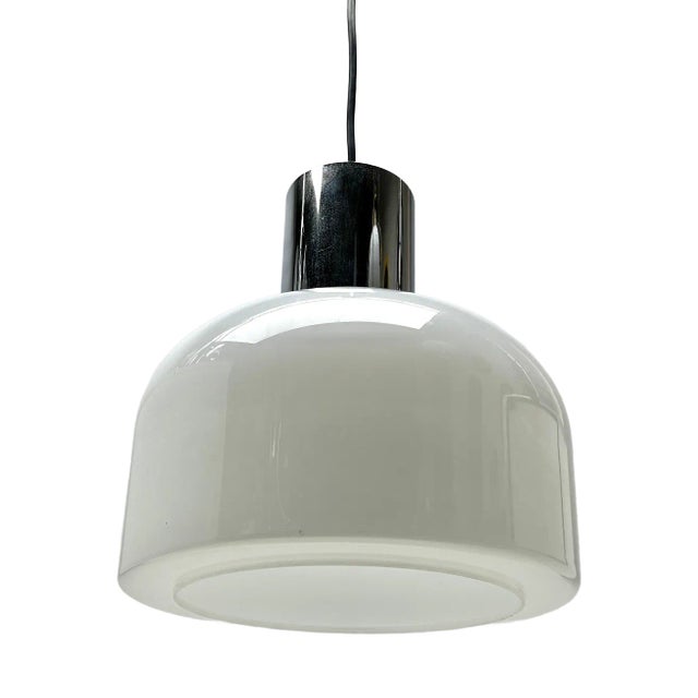 Mid-Century Modern Blown Glass Pendant Suspension Fixture from Glashütte Limburg, 1965 For Sale