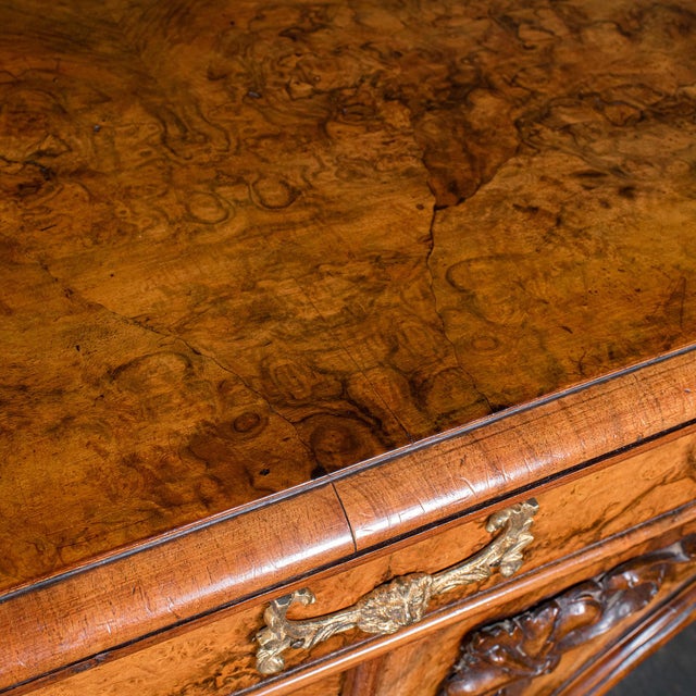 Brown Antique Morning Room Book Cabinet, English Walnut Mirror Front Bookcase, Regency For Sale - Image 8 of 12