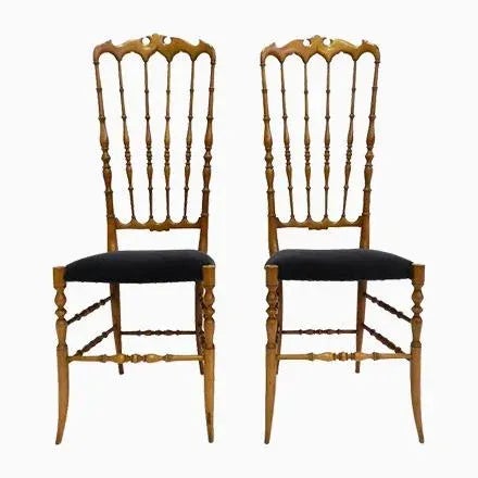 Brown Model Alta Chairs by Gaetano Descalzi for Chiavari Campanino, 1950s, Set of 4 For Sale - Image 8 of 8
