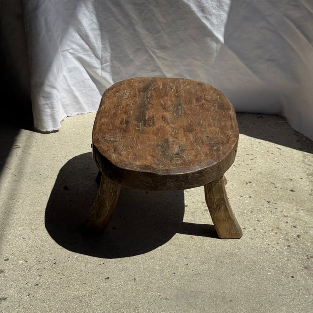 Small Oval Teak Occasional Stool For Sale - Image 9 of 18