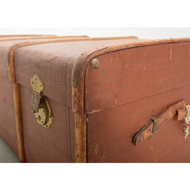 Early 20th Century Art Deco Canvas and Bentwood Steamer Trunk For Sale - Image 18 of 18