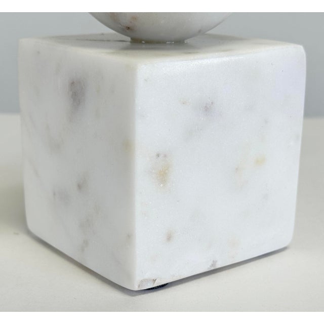 Vintage Alabaster Block Orb Bookends, a Pair For Sale - Image 11 of 12