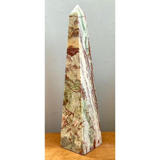 Contemporary Vintage Stone Onyx Obelisk For Sale - Image 3 of 12