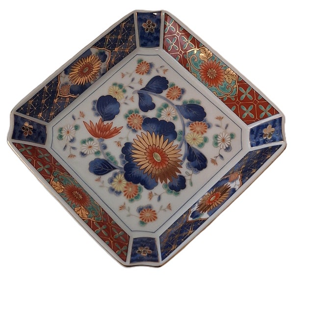 Japanese Late 20th Century Imari Japanese Porcelain Hand Painted Signed Dish For Sale - Image 3 of 9